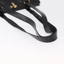 CELINE Tote Bag Leather Black Gold Auth bs31390-7