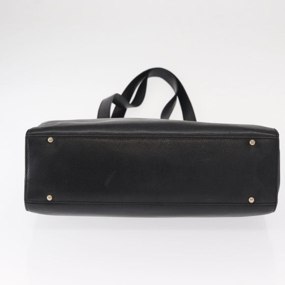 CELINE Tote Bag Leather Black Gold Auth bs31390