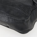 BALENCIAGA Business Bag Leather Black Silver Auth bs31393-9