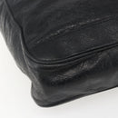 BALENCIAGA Business Bag Leather Black Silver Auth bs31393-14