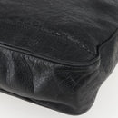 BALENCIAGA Business Bag Leather Black Silver Auth bs31393-15