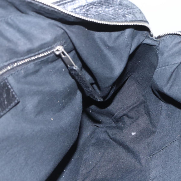 BALENCIAGA Business Bag Leather Black Silver Auth bs31393