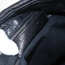 BALENCIAGA Business Bag Leather Black Silver Auth bs31393-12