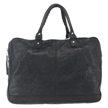 BALENCIAGA Business Bag Leather Black Silver Auth bs31393 - 0
