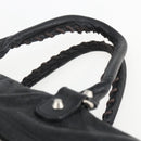 BALENCIAGA Business Bag Leather Black Silver Auth bs31393-8