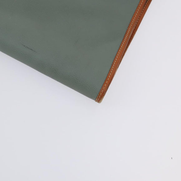 VALENTINO Garment Cover Leather Green Gold Auth bs31394