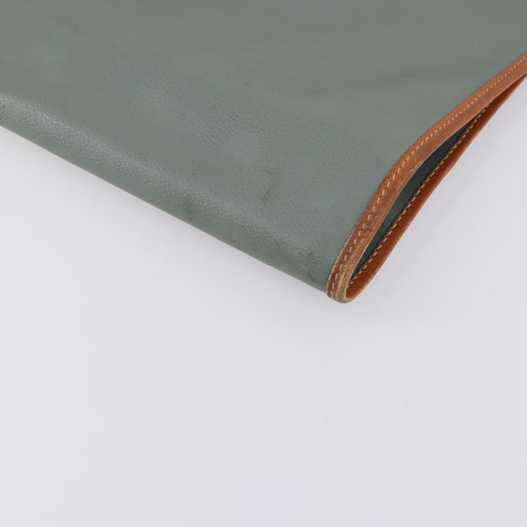 VALENTINO Garment Cover Leather Green Gold Auth bs31394