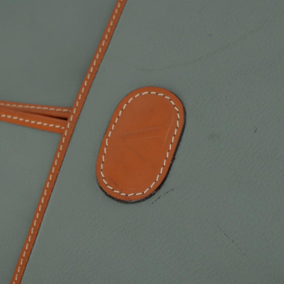 VALENTINO Garment Cover Leather Green Gold Auth bs31394