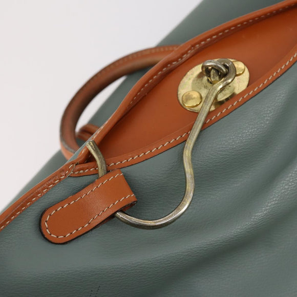 VALENTINO Garment Cover Leather Green Gold Auth bs31394