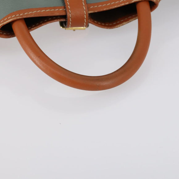 VALENTINO Garment Cover Leather Green Gold Auth bs31394