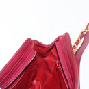 CHANEL Triple Coco Chain Shoulder Bag Lamb Skin Red Gold CC Auth bs31395-18