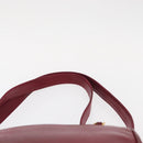 CHANEL Triple Coco Chain Shoulder Bag Lamb Skin Red Gold CC Auth bs31395-8