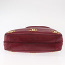 CHANEL Triple Coco Chain Shoulder Bag Lamb Skin Red Gold CC Auth bs31395-9