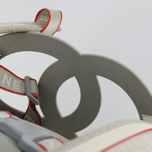 CHANEL Sports Line Backpack Coated Canvas Gray CC Auth bs31396