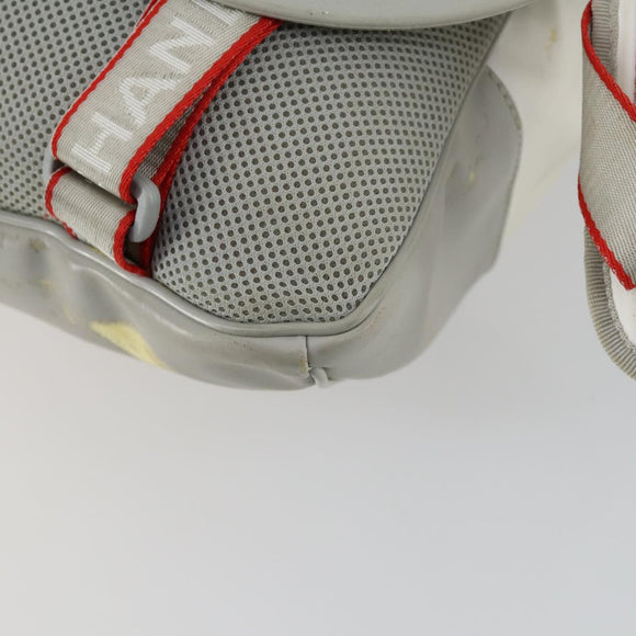 CHANEL Sports Line Backpack Coated Canvas Gray CC Auth bs31396