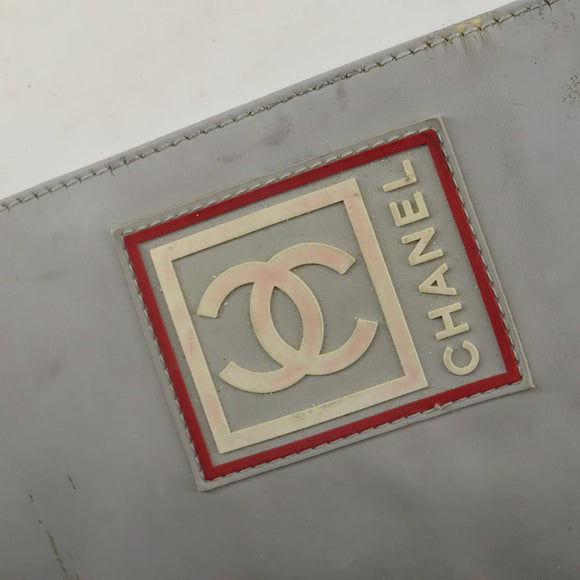 CHANEL Sports Line Backpack Coated Canvas Gray CC Auth bs31396