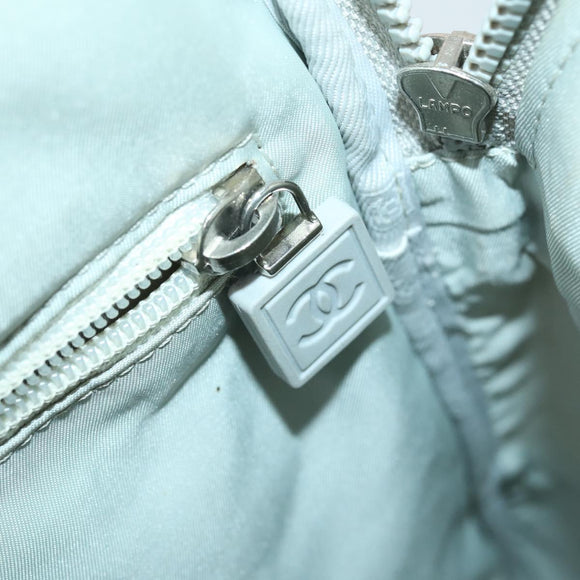 CHANEL Sports Line Backpack Coated Canvas Gray CC Auth bs31396