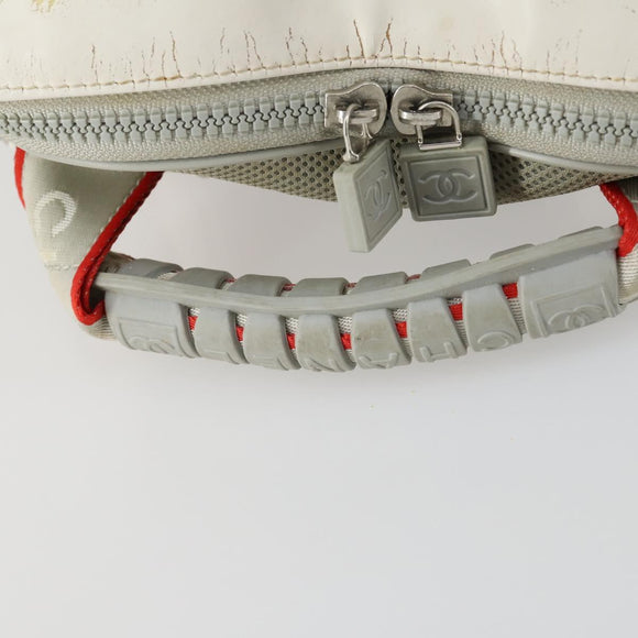 CHANEL Sports Line Backpack Coated Canvas Gray CC Auth bs31396