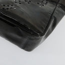 CHANEL Punching Triple Coco Hand Bag Enamel Black CC Auth bs31397-9