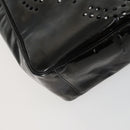 CHANEL Punching Triple Coco Hand Bag Enamel Black CC Auth bs31397-14