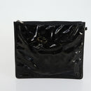 CHANEL Punching Triple Coco Hand Bag Enamel Black CC Auth bs31397-18