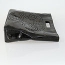 CHANEL Punching Triple Coco Hand Bag Enamel Black CC Auth bs31397-3