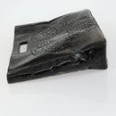 CHANEL Punching Triple Coco Hand Bag Enamel Black CC Auth bs31397-4