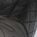 CHANEL Matelasse Vanity Pouch Enamel Black Gold CC Auth bs31398-12