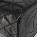 CHANEL Matelasse Vanity Pouch Enamel Black Gold CC Auth bs31398-13