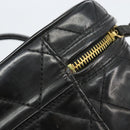 CHANEL Matelasse Vanity Pouch Enamel Black Gold CC Auth bs31398-16