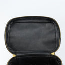 CHANEL Matelasse Vanity Pouch Enamel Black Gold CC Auth bs31398-17