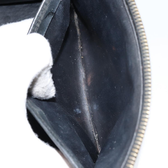 CHANEL Matelasse Vanity Pouch Enamel Black Gold CC Auth bs31398