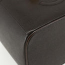 CHANEL COCO Mark Vanity Pouch Caviar Skin Brown Gold CC Auth bs31399-11