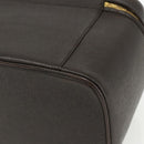 CHANEL COCO Mark Vanity Pouch Caviar Skin Brown Gold CC Auth bs31399-12