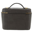 CHANEL COCO Mark Vanity Pouch Caviar Skin Brown Gold CC Auth bs31399-3