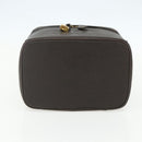 CHANEL COCO Mark Vanity Pouch Caviar Skin Brown Gold CC Auth bs31399-9