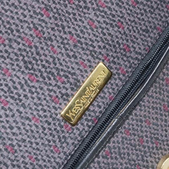 SAINT LAURENT Shoulder Bag PVC Leather Gray Gold Auth bs31403