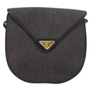 SAINT LAURENT Shoulder Bag PVC Leather Gray Gold Auth bs31403-2