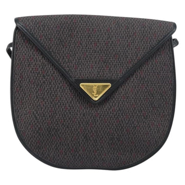 SAINT LAURENT Shoulder Bag PVC Leather Gray Gold Auth bs31403 - 0