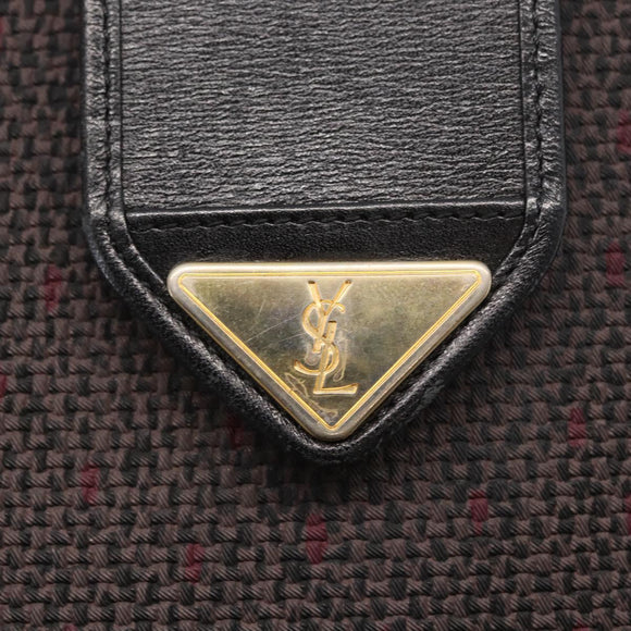 SAINT LAURENT Shoulder Bag PVC Leather Gray Gold Auth bs31404