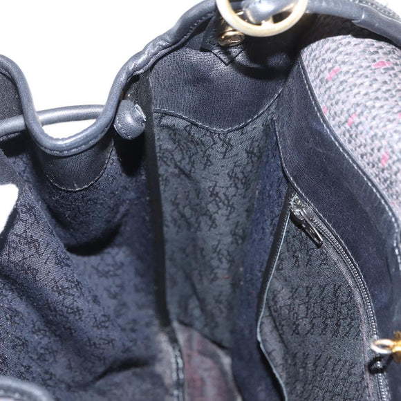 SAINT LAURENT Shoulder Bag PVC Leather Gray Gold Auth bs31404