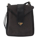 SAINT LAURENT Shoulder Bag PVC Leather Gray Gold Auth bs31404-2
