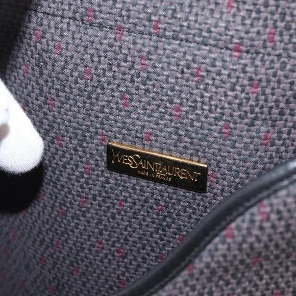 SAINT LAURENT Shoulder Bag PVC Leather Gray Gold Auth bs31404