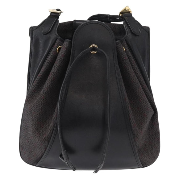 SAINT LAURENT Shoulder Bag PVC Leather Gray Gold Auth bs31404