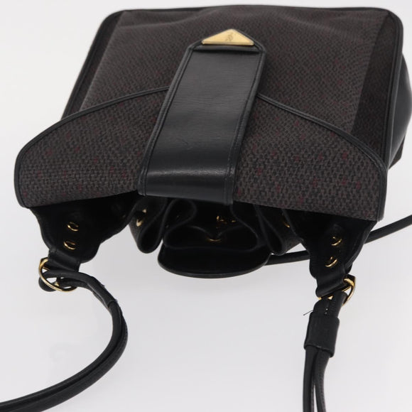 SAINT LAURENT Shoulder Bag PVC Leather Gray Gold Auth bs31404