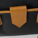 SAINT LAURENT Boston Bag PVC Leather Black Brown Auth bs31405-17