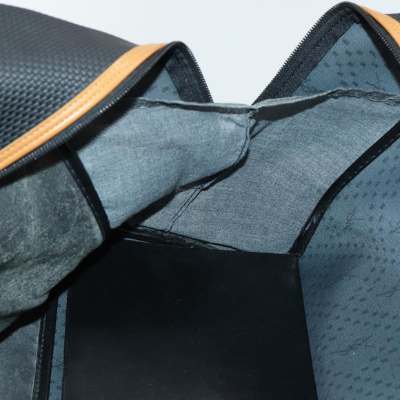 SAINT LAURENT Boston Bag PVC Leather Black Brown Auth bs31405