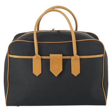 SAINT LAURENT Boston Bag PVC Leather Black Brown Auth bs31405 - 0