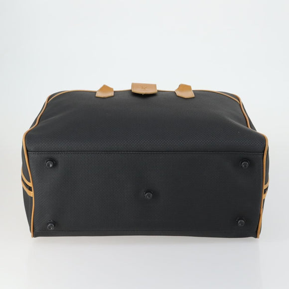 SAINT LAURENT Boston Bag PVC Leather Black Brown Auth bs31405