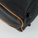 SAINT LAURENT Boston Bag PVC Leather Black Brown Auth bs31406-13